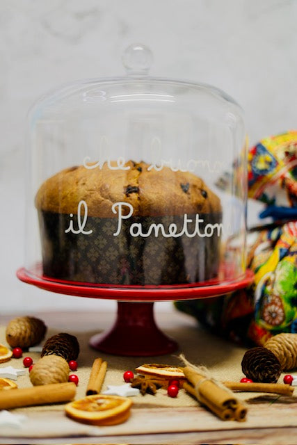 Glazen stolp met decor 'Che buono il panettone' - SIMPLE DAY