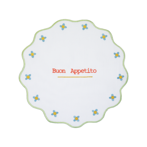 Ronde Geborduurde Placemat - Baci Milano - Mamma Mia